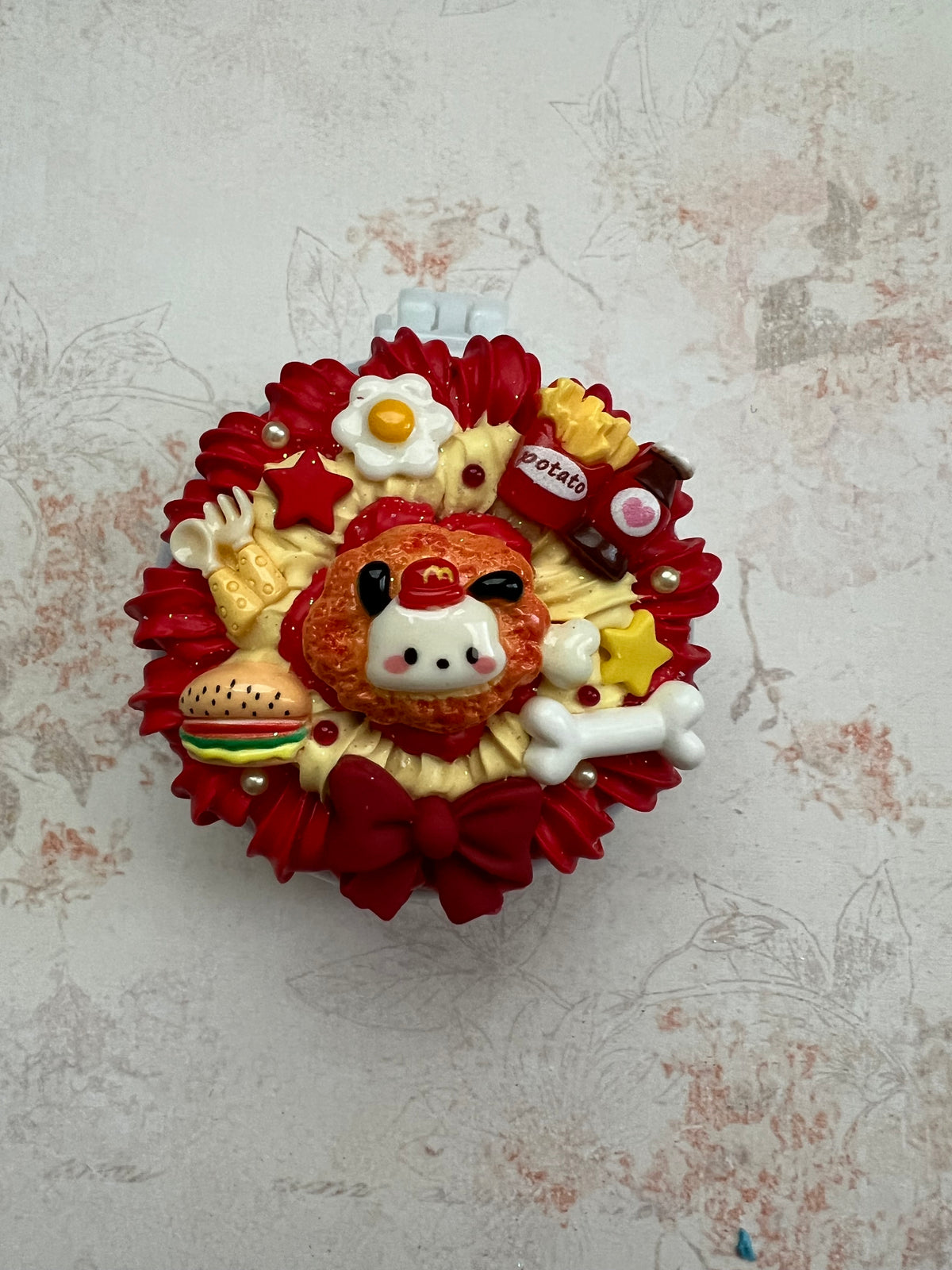 π Pochacco Fast Food Mirror Brush β Handcrafted Kawaii Compact