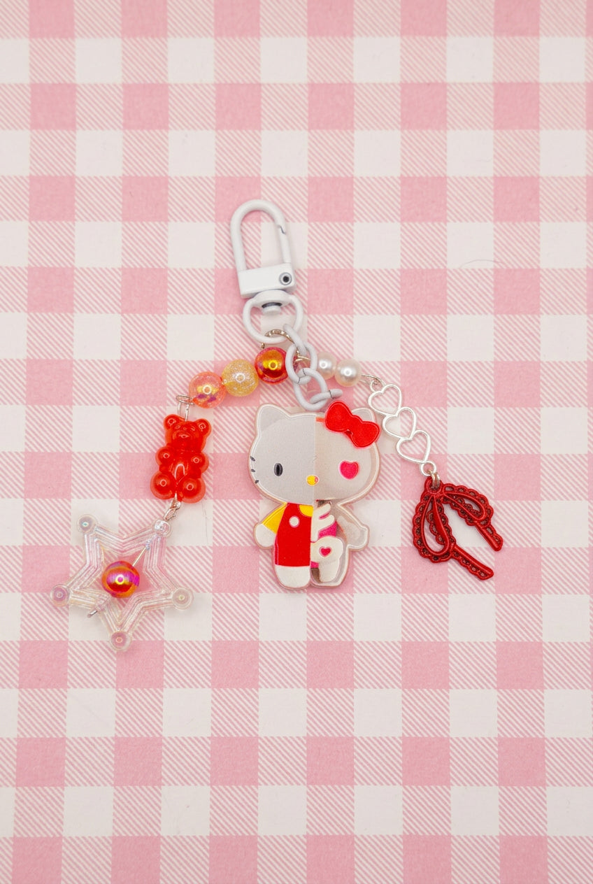 Red Bow Kitty Half X-Ray Bag Charm