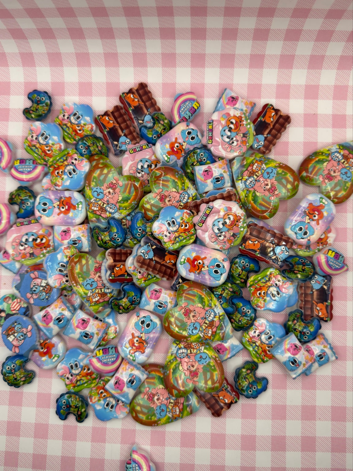 Assorted The Amazing World of Gumball focal beads, random six-piece packs