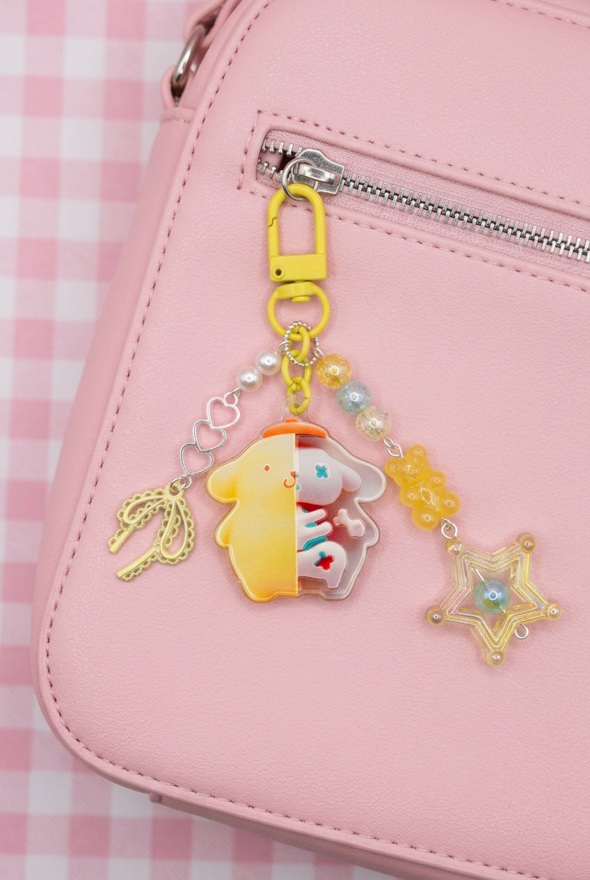 Golden Pudding Pup Half X-Ray Bag Charm