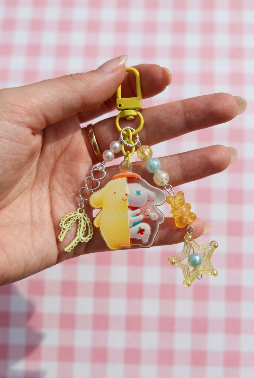 Golden Pudding Pup Half X-Ray Bag Charm