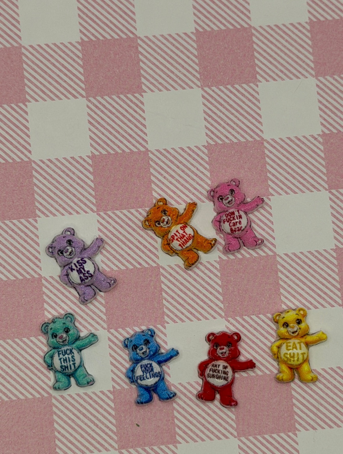 Swear Bears Nail Charms | Rainbow Sets | Adults 18+