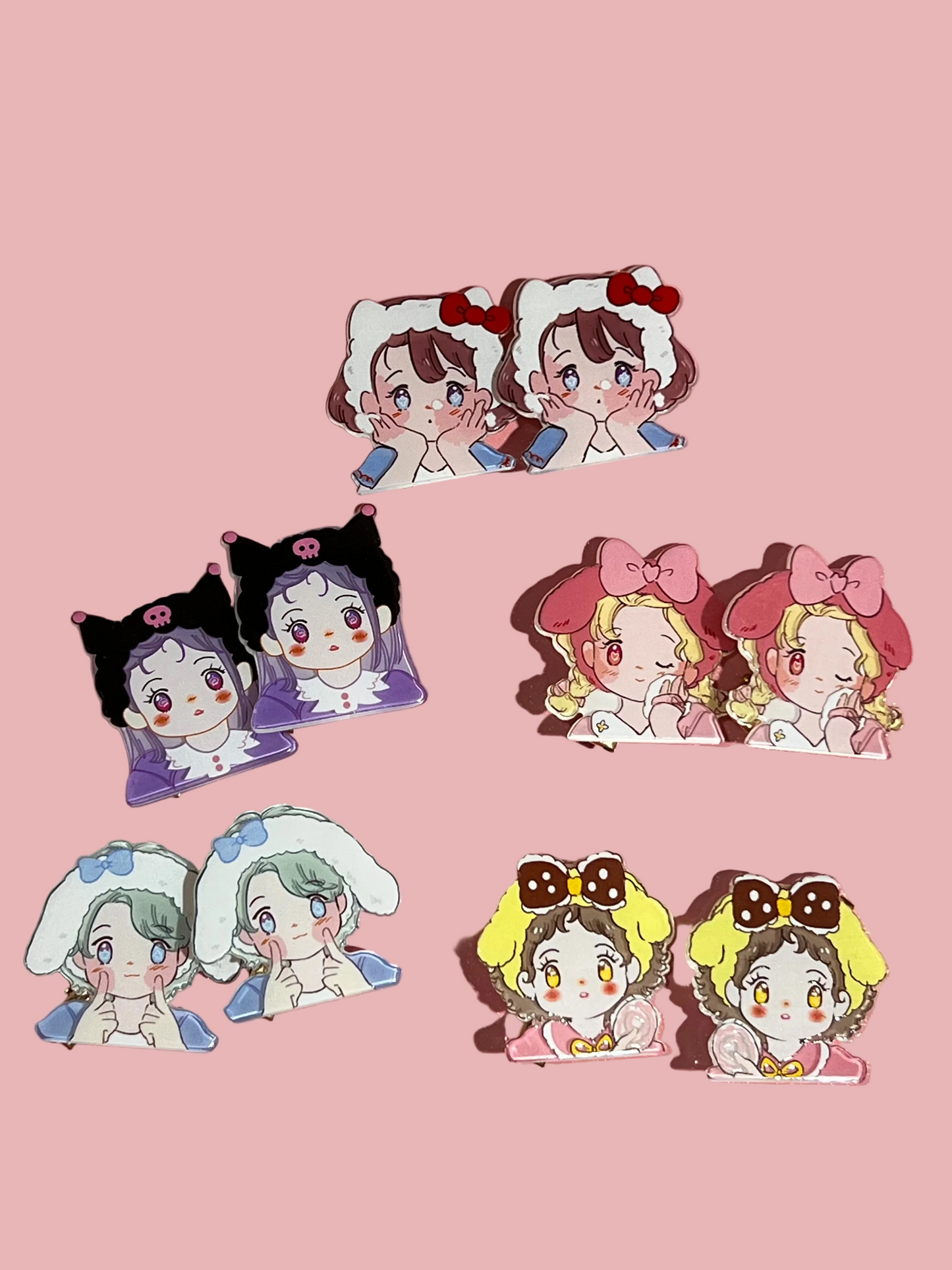 🍓 Berry Kawaii Character Hair Clips | Matching Pair