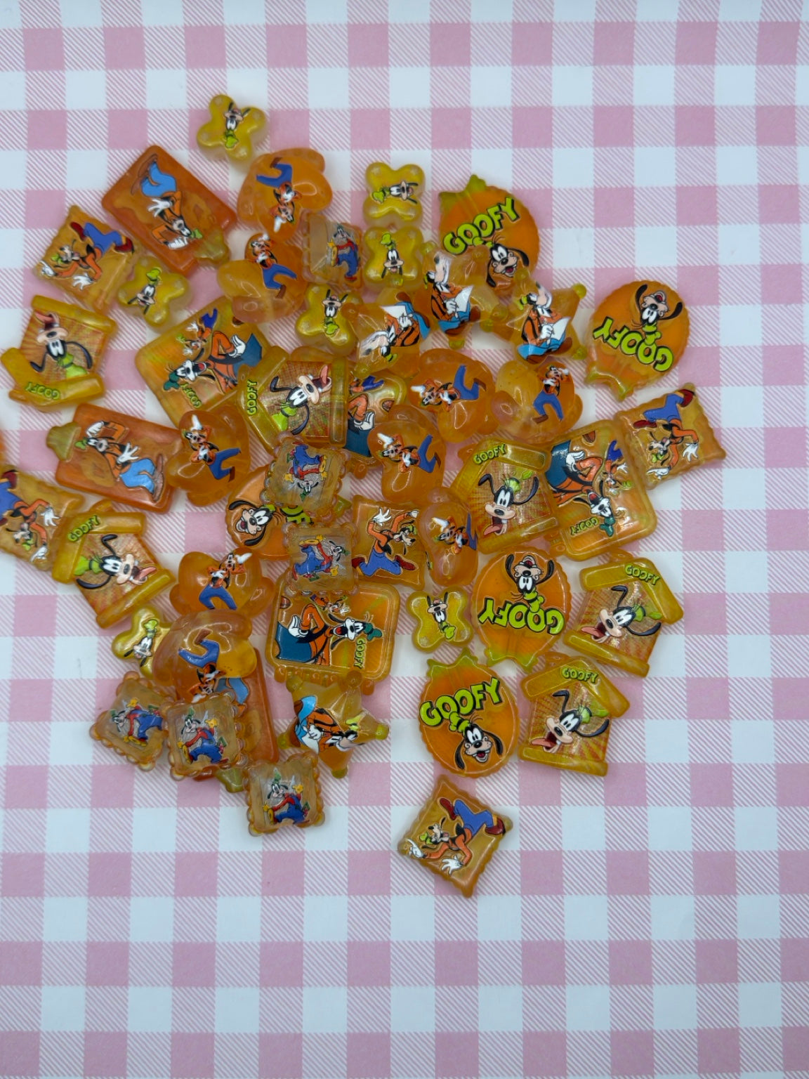 Goofy character bead mix in orange and yellow